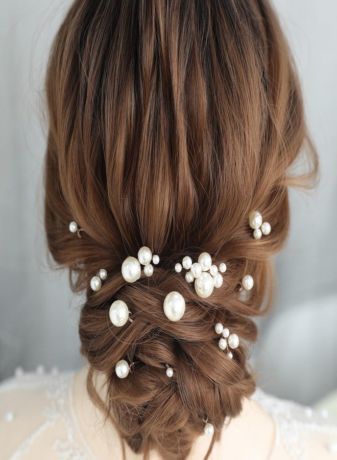 SELFCLOUD 12 Pieces Bridal Hair Accessories Pearl Wedding Hair Pins Handmade Bridal Hair Pins for Wedding Brides Women Girls - Image 3